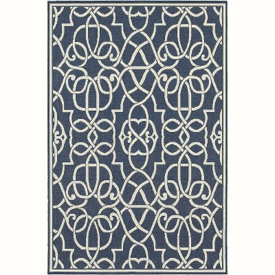 Oriental Weavers Meridian 6'7" x 9'6" Machine Woven Rug in Navy
