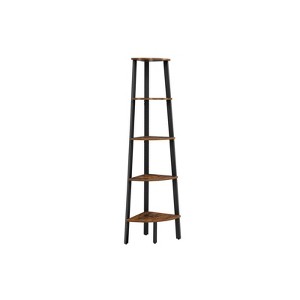 Industrial 5-tier Floor Standing Corner Shelf,Rustic Brown - 1 of 4