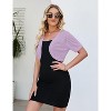 Womens Short Sleeve Shrug Cardigan Bolero Lightweight Open Front Knit Sweater Cardigans Shrug for Dress - 2 of 4