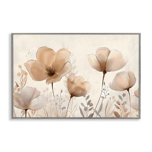 Stupell Industries Neutral Wildflowers Floral Blossoms Framed Giclee Art, Gray, 18" x 12" - 1 of 4