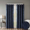 DSVIMOY Curtain Panels, Knitted Jacquard Total Blackout Curtain Panel for Living Room, Bedroom, Navy, 108"*50"*0.13" - 2 of 4