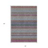 Taupe Purple And Blue Striped Washable Indoor Outdoor Area Rug - 3 of 4