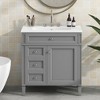ALEXOUN 30" Solid Wood Frame Bathroom Vanity Cabinet with Sink,Single Sink Bathroom Storage Cabinet with 1 Door,2 Drawers & Tip-Out Drawer - 2 of 4