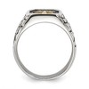 Chisel Stainless Steel Antiqued and Polished Yellow IP-plated with Cubic Zirconia Cross Signet Ring - 2 of 4