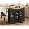 Foldable Kitchen Island Cart With Wheels, Spice Rack And Towel Holder Compact Mobile Storage Cart For Small Kitchens, Camping And RVs - 2 of 4