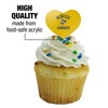 McNeese State University Cowboys Logo Heart Love Cupcake Picks Toppers Decoration Set of 6 - 3 of 4