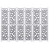 vidaXL Stylish Solid Wood Room Divider - 6-Panel Freestanding Partition, 82.7"x65" - Gray and White Hollow Design - 3 of 4
