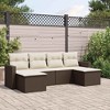 vidaXL 6 Piece Patio Sofa Set with Cushions Brown and Cream Poly Rattan - Without Table - 2 of 4
