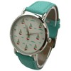 Olivia Pratt Faux Red Leather Sailing Boats Dial Women Watch - 2 of 4
