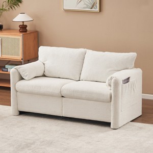Modern Loveseat Sofa Chenille Couch with Cushions,60" Compact Couches for Small Spaces, Living Room-Tanpinhause - 1 of 4