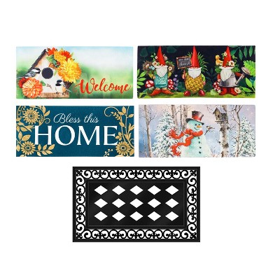 Evergreen Flag Sassafras Doormat Spring, Summer Fall Winter Floormat Set of 5