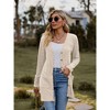 Women's Sweater Cardigan Ribbed Knit Long Sleeve Cardigan Solid Color Open Front Sweater - 4 of 4