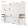ModernLuxe Full/Queen Size Murphy Bed Wall Bed with Closet, Drawers & Shelves, Space-Saving Foldable Bed for Bedroom, White/Gray - 4 of 4