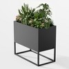 Okak 36*18*18 inch Metal Rectangular Planter with Shelves Drainage Holes, Sturdy Indoor Outdoor Plant Pot for Plants, Flowers, Shrubs - 4 of 4