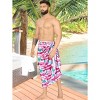 LA LEELA Men's Pareo Sarong Bath Swim Pareo Beach Wrap One Size Pink - 2 of 4
