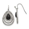 Chisel Stainless Steel Polished and Textured Black Onyx Earrings Shepherd Hook - 2 of 4