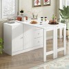 Sideboard Buffet, Accent Cabinet With An Adjustable Pull-Out Top For Flexible Use, Cabinet With 2-Door And 3-Drawer-Cuddlewood - 3 of 4