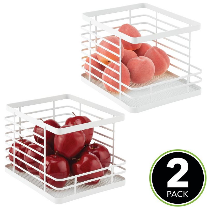 mDesign Stackable Food Organizer Storage Basket, Open Front, 2 of 8