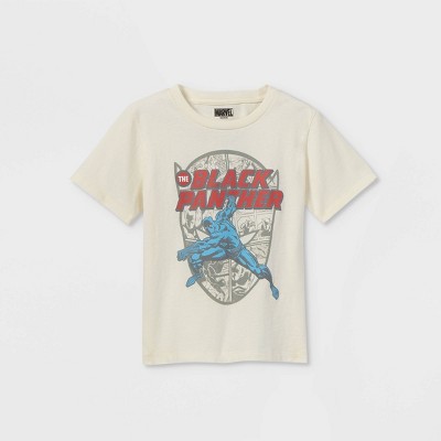 Toddler Boys' Black Panther Short Sleeve Graphic T-Shirt - Cream 12M