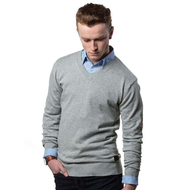 Gallery Seven | Men's Autumn Lightweight V-Neck Sweater, 2 of 7