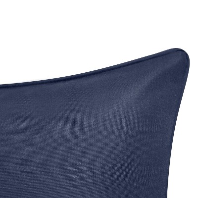 Navy and White Bohemian Outdoor Square Throw Pillow