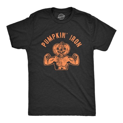 Mens Pumpkin Iron Tshirt Funny Halloween Workout Fitness Jack o lantern Graphic Tee Crazy Dog Men s T Shirt Black Xxl Target