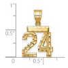 Black Bow Jewelry 14k Yellow Gold, Varsity Collection, Small D/C Pendant Number 24 - 3 of 4