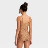 Girls' Wild Leopard One Piece Swimsuit - art class™ Coral Orange - 2 of 3