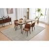 Modern Dining Chair Set of 2, Upholstered Accent Side Chairs, Fabric Side Dining Room Chairs with Wood Legs for Kitchen Dining Room Restaurant - 4 of 4