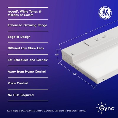 GE Cync 18-Inch Smart Color Changing Undercabinet Light Bar