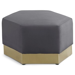 Meridian Furniture,Marquis Velvet Ottoman - 1 of 4