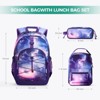 Girls School Backpack Set, Cow Print Black Girls Backpack with Lunch Box Set 3 PCS (18 Inch Backpacks) - 4 of 4