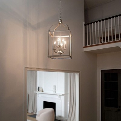 Larkin Distressed Bronze Globe 6-Light 18" Pendant Chandelier