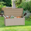 FURNIinspire Deck Boxes, 120 Gallon Waterproof Deck Box with Lockable Storage Box for Garden Tools, Garden Furniture, Brown, 54.3"*26.5"*24.2" - 2 of 4