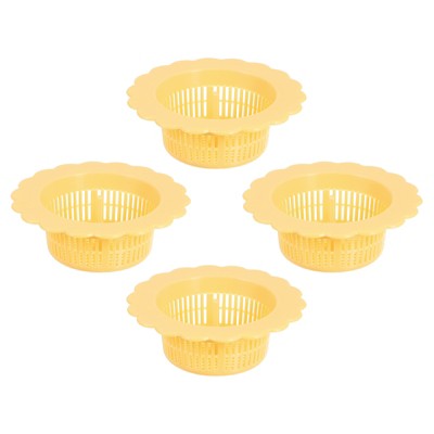 Unique Bargains Plastic Handle Kitchen with Handle Sink Drain Strainer 4 Pcs