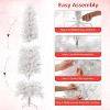 GAOMON 6 Ft Pre-Lit White Pencil Christmas Tree, Slim Artificial Christmas Tree with 250 Colorful LED Lights - 4 of 4