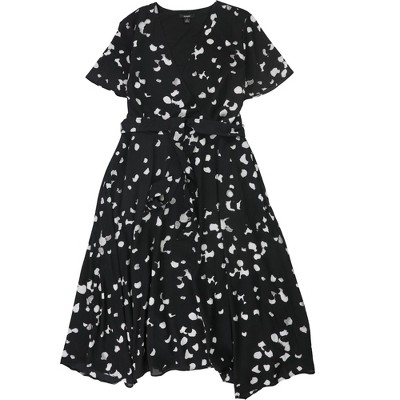 Alfani Womens 2-Tone Wrap Dress