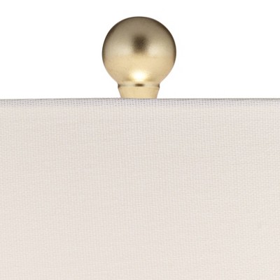 White and Gold Ceramic Mid-Century Modern Table Lamps with USB Ports