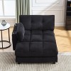 Oversized Chaise Lounge Lazy Single Sofa Couch Cozy Sleeper Sofa Bed with Switchable Armrest, USB Ports, Cup Holder, Side pocket & Pillow-ModernLuxe - 2 of 4