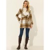 INSPIRE CHIC Women's Shawl Collar Check Belted Wrap Plaid Coat with Pockets - 2 of 4