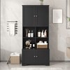 67" Tall Bathroom Storage Cabinet, Freestanding Floor Storage Cabinet with Adjustable Shelves, Kitchen Pantry Cabinet For Bathroom Living Room - 2 of 4