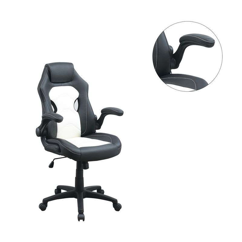 Simple Relax Adjustable Height Executive Office Chair in Black and White, 4 of 5