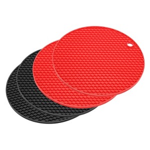 Unique Bargains Silicone Pot Holder Teapot Coaster Trivet Mat 4 Pcs - 1 of 4