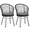 SKRAN 2-Piece Rattan Dining Chairs with Water-Resistant Cushions and Sturdy Frame, Outdoor Wicker Patio Seating for Kitchen Patio Deck - 4 of 4