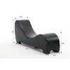 TIRAMISUBEST Yoga Chaise Lounge Collection for Stretching & Relaxation Modern Faux Leather Curved Sofa, Living Room Bedroom Accent - 3 of 4