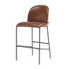 Upholstered Bar Stools Set of 2,Faux Leather Bar Stools with Antique Bronze Metal Frame,Modern Bar Stools for Dining Room or Kitchen-Koiai - 3 of 4