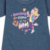 JoJo Siwa Time Of My Life Graphic Short Sleeve Fleece Dress - Heather Navy - Small - 2 of 4