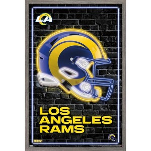 Trends International NFL Los Angeles Rams - Neon Helmet 23 Framed Wall Poster Prints - 1 of 4