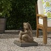 Okak Novetly Umbrella Stand with Rabbit Decoration, Patio Umbrella Base with Adjustable Knob, Outdoor Umbrella Stand for Garden, Light Brown - 2 of 4