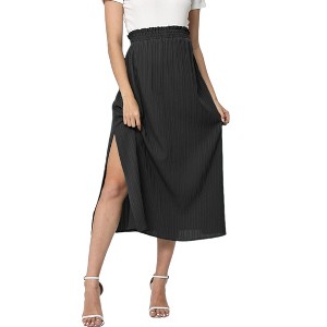 Clearlove Women's  Summer Mesh Slit Split Long Skirts High Waisted Maxi Skirts - 1 of 4